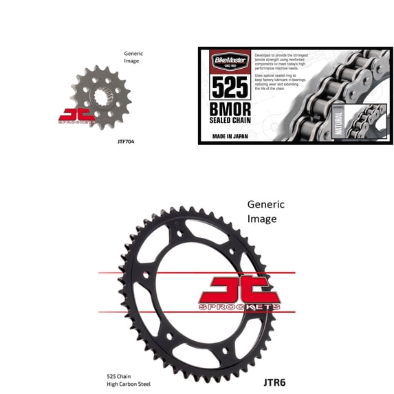 BIKEMASTER 525 BMOR Sealed Chain Natural, JT Front & Rear Sprocket Kit for Street BMW F800 GS 2008-2013