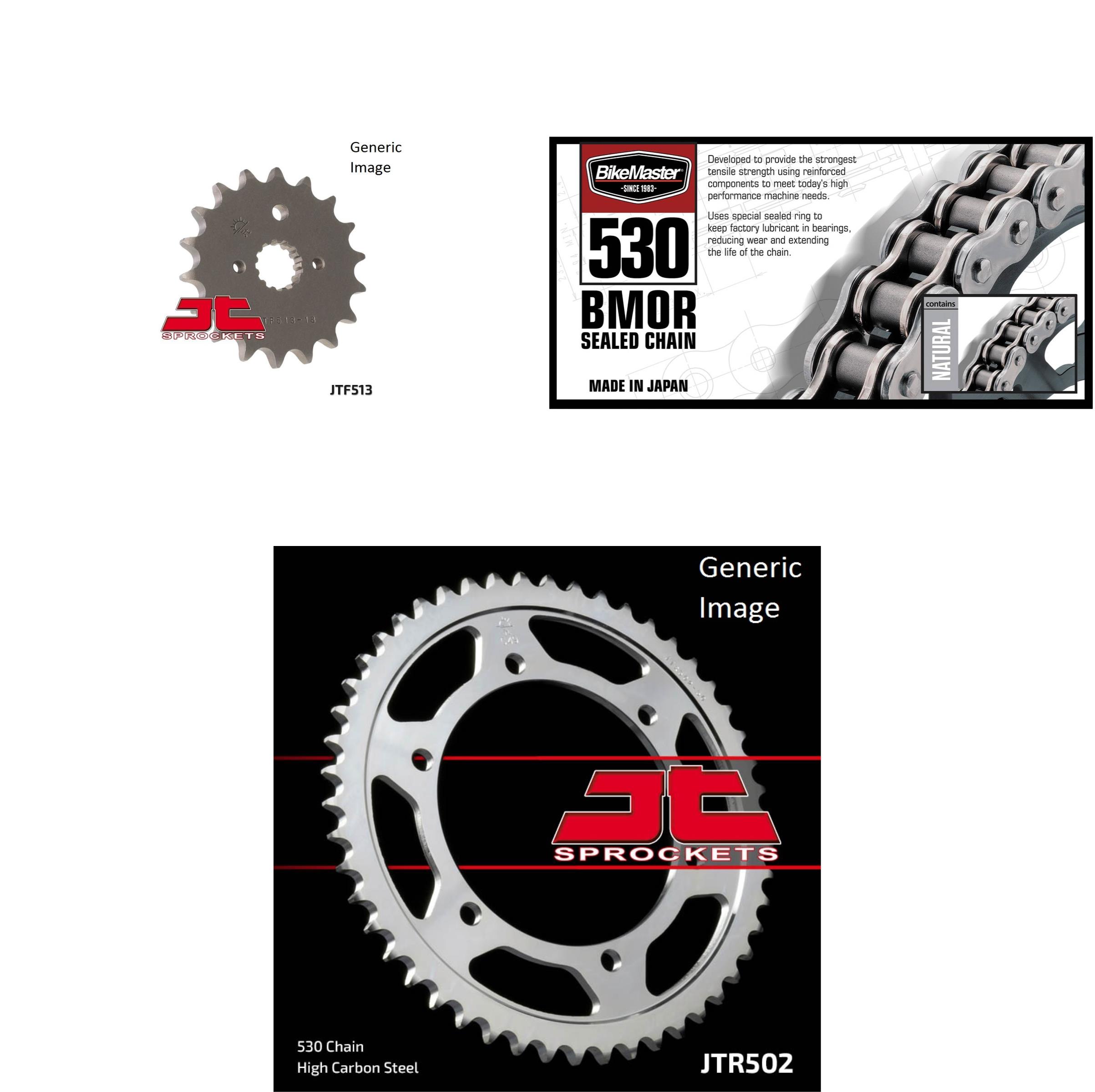 BIKEMASTER 530 BMOR Sealed Chain Natural, JT Front & Rear Sprocket