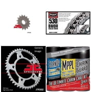 BIKEMASTER 530 BMOR Sealed Chain Natural with MAXIMA Wax, JT Front & Rear Sprocket Kit for Street HONDA VTR1000F Super Hawk 1998-2006