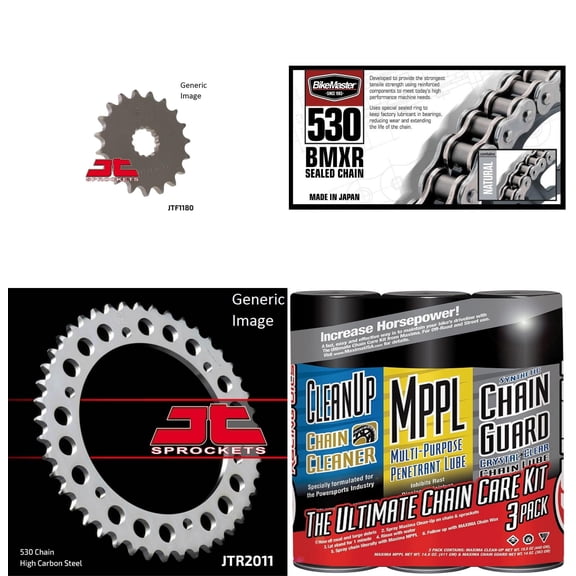 BIKEMASTER 530 BMXR Sealed Chain Natural with MAXIMA Wax, JT Front & Rear Sprocket Kit for Street TRIUMPH 955 Speed Triple 1999-2004