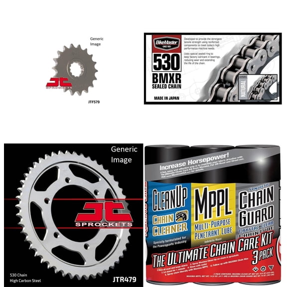 BIKEMASTER 530 BMXR Sealed Chain Natural with MAXIMA Wax, JT Front & Rear Sprocket Kit for Street YAMAHA FZ-1 2001-2005
