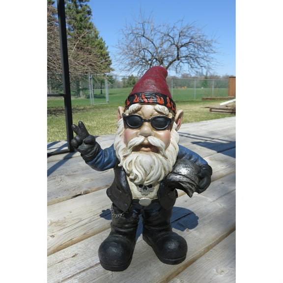 Hi-Line Gift Ltd. Biker Gnome W/Sunglasses & Helmet- Gnomad