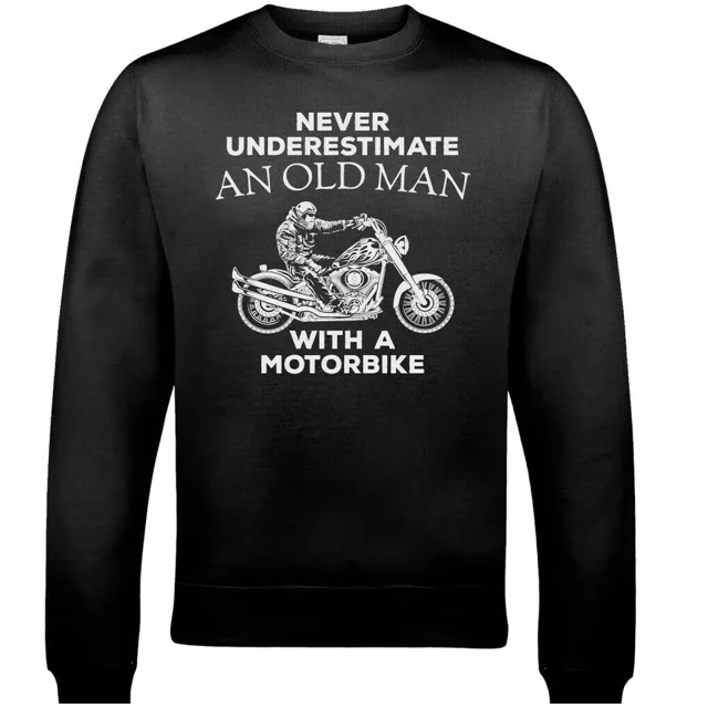 BIKER SWEATSHIRT, Jumper Motorbike Motorcycle Cafe Racer Bike Mens