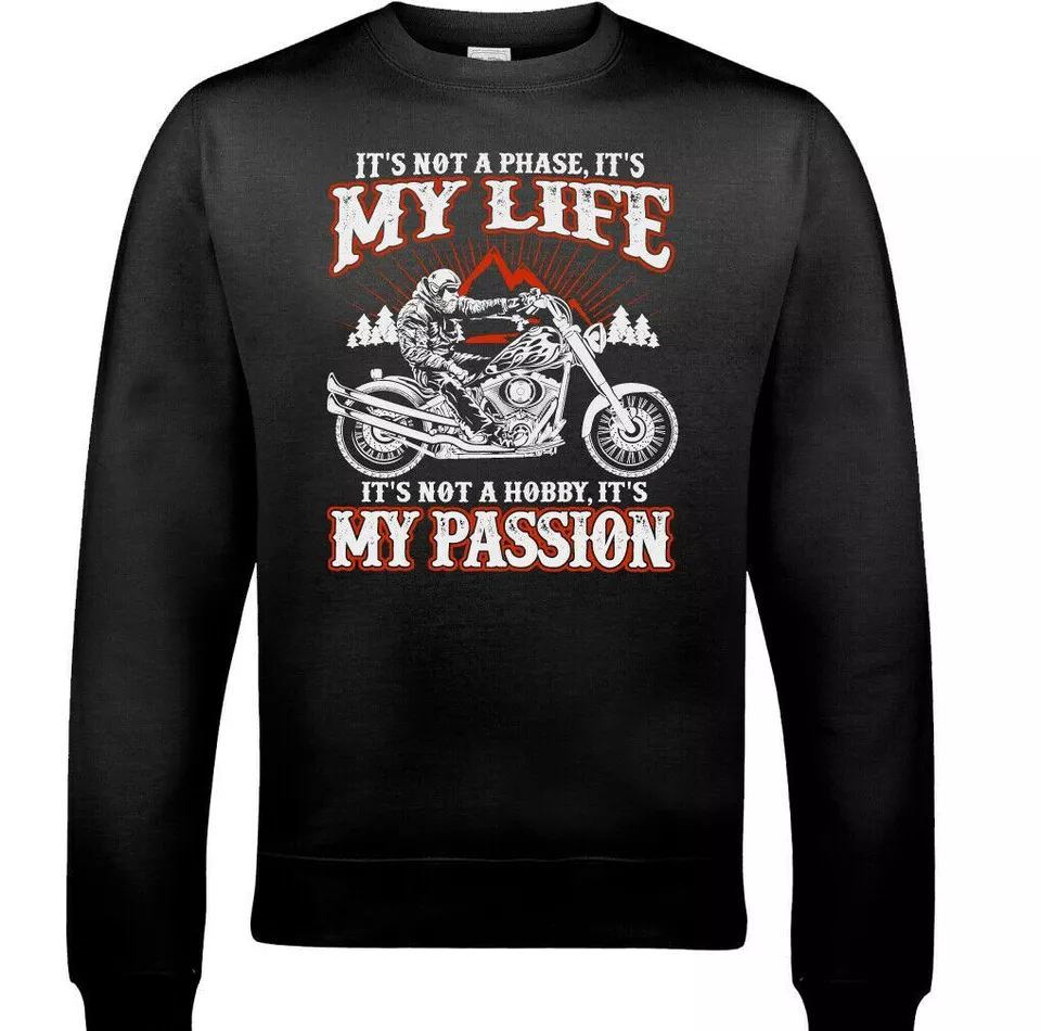 BIKER SWEATSHIRT, Jumper Motorbike Motorcycle Cafe Racer Bike Mens