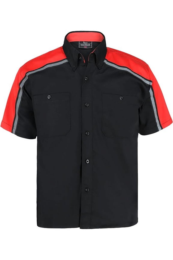 Men’s Work Shirt- Mechanical/Industrial Work Shirt with Reflective Lining (RED)