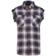 thumbnail image 1 of BIKER WEAR USA Plaid Flannel Casual Shirt– 100% Cotton Sleeveless Shirts for Men, 1 of 7