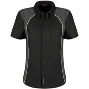 BIKER WEAR USA Short Sleeve Button Down/Collar Casual Shirts for Women