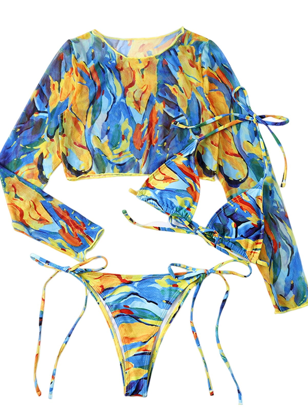 BIKINX 3 Piece Swimsuit Women Clearance Triangle Thong Bikinis with