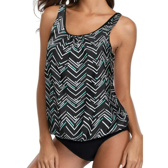 BIKINX Tankini Swimsuits for Women Plus Size Swimwear Tummy Control Two Piece Bathing Suits