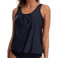 thumbnail image 1 of BIKINX Tankini Top Black Swimsuit Tops for Women Modest Tummy Control Swim Tops Plus Size Bathing Suit Top S-XXXL No Bottom Swimwear, 1 of 6