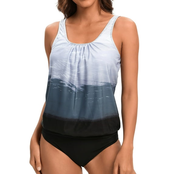BIKINX Women's Swimsuits Two Piece Tankini Bathing Suits for Women Tummy Control Modest Swimwear