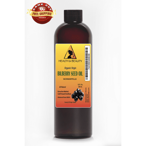 BILBERRY / BLUEBERRY SEED OIL UNREFINED ORGANIC VIRGIN COLD PRESSED PREMIUM PURE 12 OZ