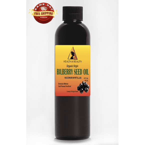 BILBERRY / BLUEBERRY SEED OIL UNREFINED ORGANIC VIRGIN COLD PRESSED PREMIUM PURE 4 OZ