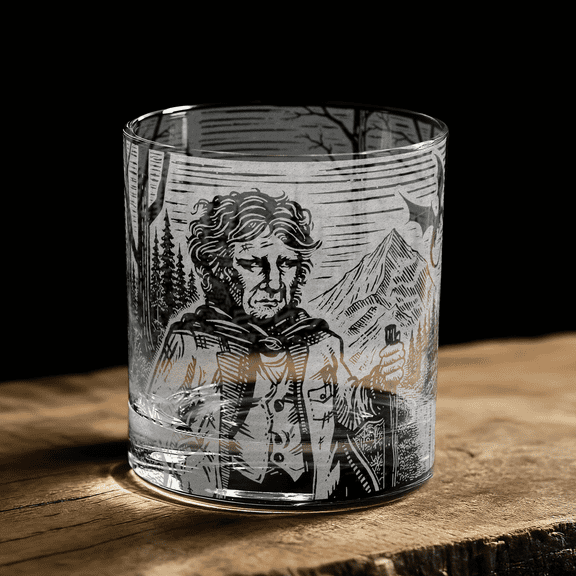 BILBO BAGGINS Laser Engraved 10.5oz Whiskey Rocks Glass, Officially Licensed The Lord of the Rings Barware