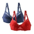 thumbnail image 1 of BILIKEYU Bras for Women - Women's Lace Plus Size Adjustable Shoulder Strap Underwire Bra 2PC (I 110D), 1 of 8