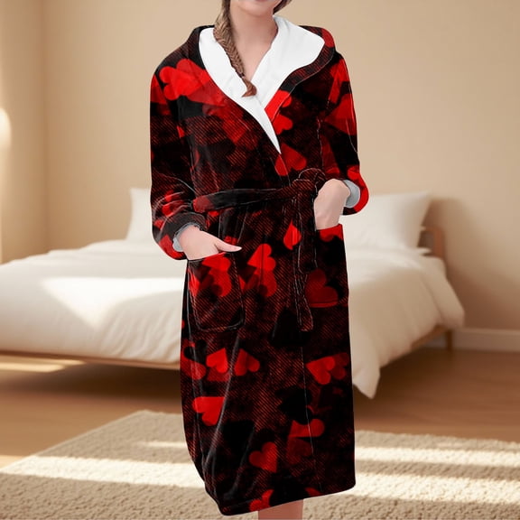 BILIKEYU Elegant Valentine's Day Robe for Women Gift for Mom Romantic