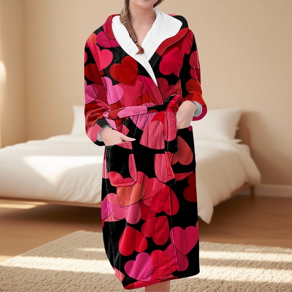 BILIKEYU Elegant Valentine's Day Robe for Women Summer Light Cotton