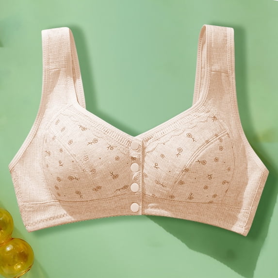 BILIKEYU Jelly Front Closure Bras for Women Wireless Seamless Comfort Padded Post Bra No Underwire Seamless Full Coverage Supportive Comfortable Bralettes L