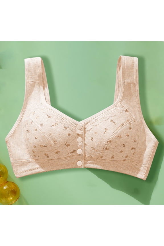 Jelly Front Closure Bras for Women Wireless Seamless Comfort Padded Post Bra No Underwire Seamless Full Coverage Supportive Comfortable Bralettes M