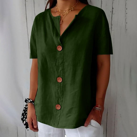 BILIKEYU Linen Shirts For Women Blouses Tops, Women'S Clothing, Womens Linen Tops, Womens Shirts