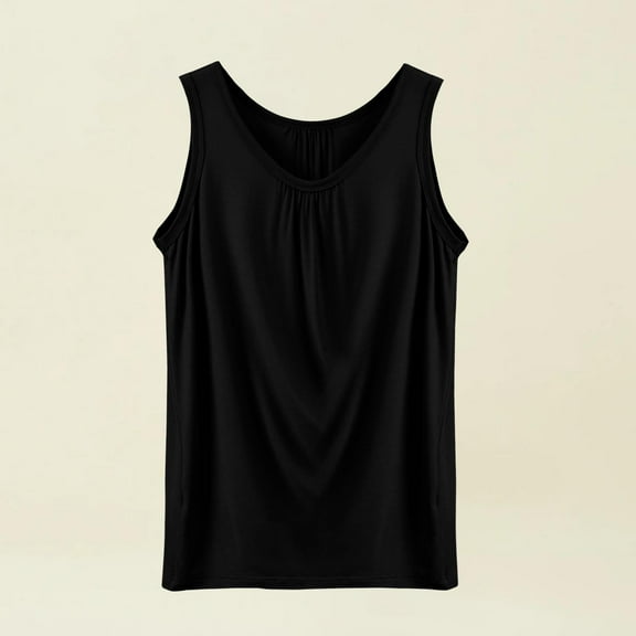 BILIKEYU Summer Tank Tops for Women Loose Fit Pleated Square Neck Sleeveless Tops Curved Hem Flowy, Women'S Summer Tops, Flowy Tank Tops For Women, Flowy Shirts For Women