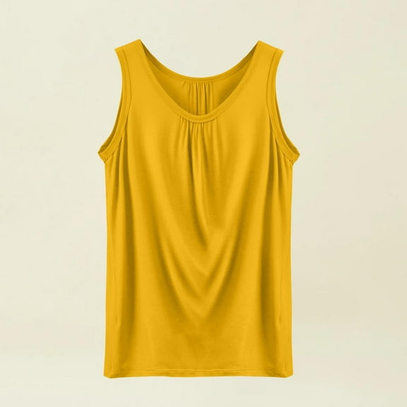 BILIKEYU Summer Tank Tops for Women Loose Fit Pleated Square Neck Sleeveless Tops Curved Hem Flowy, Women'S Summer Tops, Flowy Tank Tops For Women, Flowy Shirts For Women