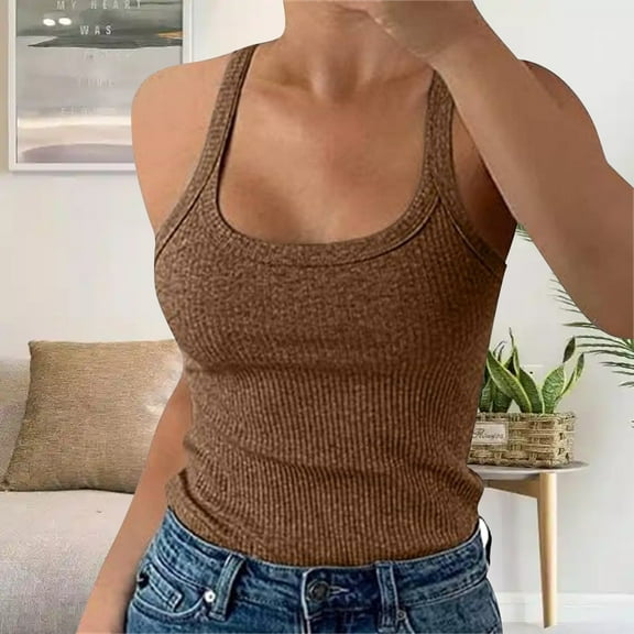 BILIKEYU Summer Tank Tops for Women Vacation Outfits 2025 Fashion Trendy Clothes, Womens Flowy Tank Tops, Flowy Shirts for Women, Pleated Tank Top