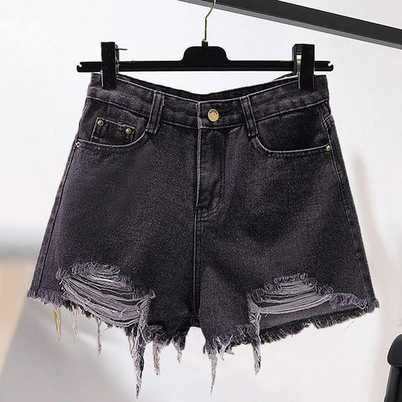 BILIKEYU Thin High Waist Denim Shorts For Women, Stretchy Jeans For Women, Womens Shorts, High Waisted Jeans For Women