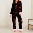 thumbnail image 1 of BILIKEYU Warm Cotton Valentine Pajamas for Women Breathable Heart Pattern, 1 of 5