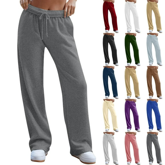 BILIKEYU Wide Leg Pants Woman Yoga Pants with Pockets Stretch Loose Casual Lounge Sweatpants, Lounge Pants Women, Workout Pants Women, Sweat Pants for Womens