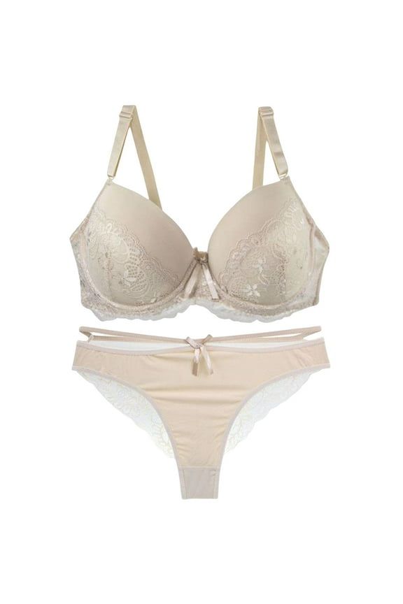 Women's Bra And Panty Sets Lace 2 Piece Bra And Thong Set Underwire Bra, Lace Bras for Women, Halter Bra Seamless, Skinny Strap Bra