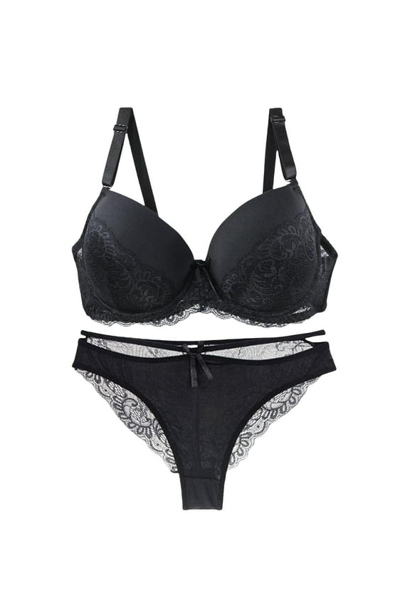 Women's Bra And Panty Sets Lace 2 Piece Bra And Thong Set Underwire Bra, Lace Bras for Women, Halter Bra Seamless, Skinny Strap Bra