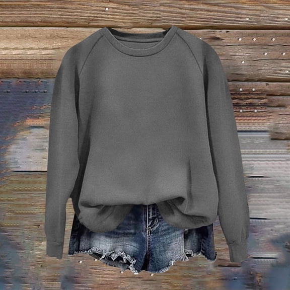 BILIKEYU Women's Casual Long Sleeve Crewneck Sweatshirt, Women Fall Clothes, Cozy Sweaters for Women, Sweatshirt for Women