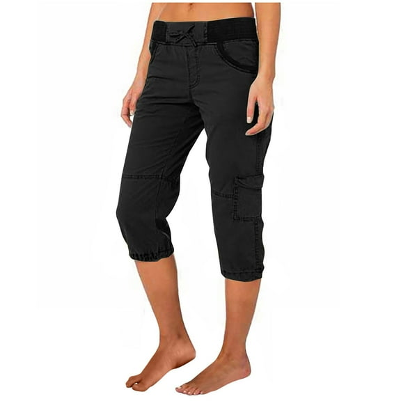 BILIKEYU Women's Color Blocking Elastic Waist Casual Pants, Women's Pants, Elastic Waist Pants for Women, Wide Leg Sweatpants Women