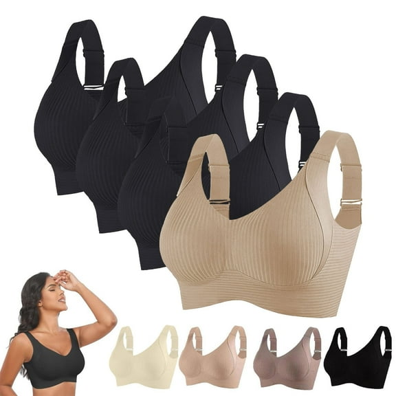 BILIKEYU Women's Comfortable Breathability Large Size Buckle Vest Bralette Wireless Bra, Womens Bras, Jelly Bra, No Wire Bras for Women