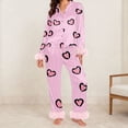 thumbnail image 1 of BILIKEYU Women's Cotton Valentine Sleepwear Set Warm Winter Fleece, 1 of 5