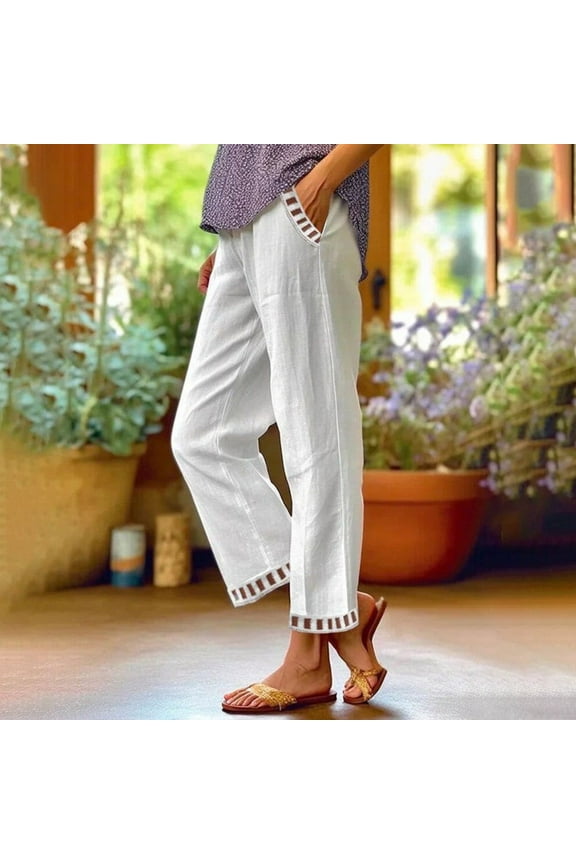 Women's Drawstring Petite Beachwear Lightweight Elastic Waist Pants, Womens Pants, Casual Pants for Women, Stretch Pants for Women