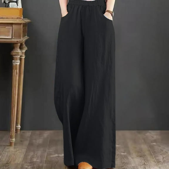BILIKEYU Women's Elastic Breathable Loose Cotton And Linen Pants, Womens Pants, Stretch Pants for Women, Casual Pants for Women