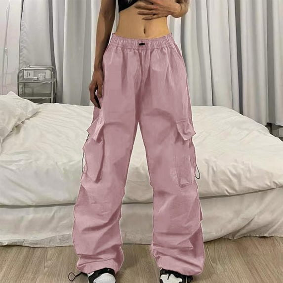 BILIKEYU Women's Elastic High Waist Cargo Pants, Womens Pants, Womens Cargo Pants, Joggers for Women
