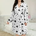 thumbnail image 1 of BILIKEYU Women's Elegant Valentin's Day Long Sleeve Bathrobe, Bathrobe for Women, Women's Sleepwear, Fall Pajamas, 1 of 4