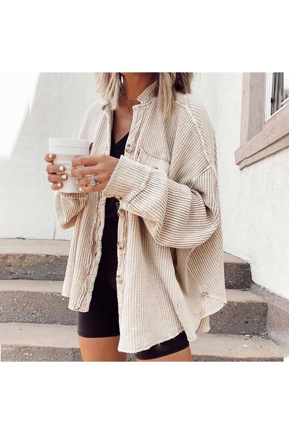 Women's Fall Shacket Corduroy Long Sleeve Jacket, Women Fall Clothes, Jackets for Women, Cardigan Sweaters for Women