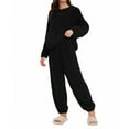 thumbnail image 1 of BILIKEYU Women's Fleece Comfortable Pullover Lounging Warm Sleepwear Set, Sweatsuits For Women, Fleece Pajamas Women, Loungewear Sets Woman, 1 of 5