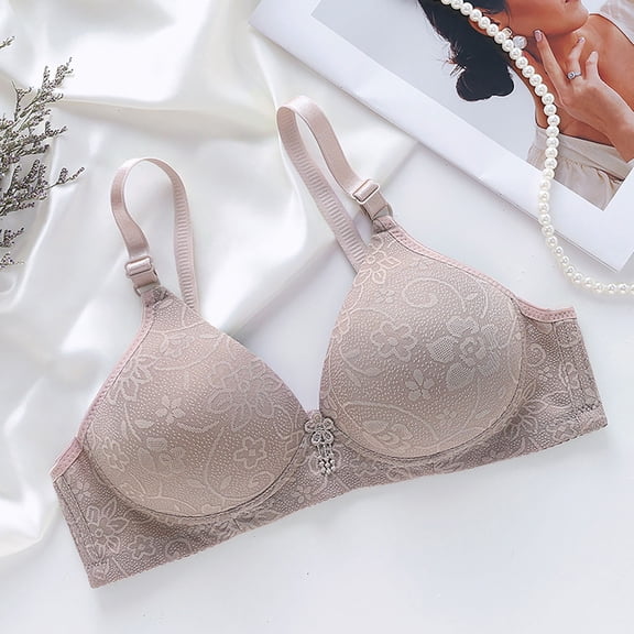 BILIKEYU Women's Gathering Anti Sagging Bra, Bras for Women, Seamless Underwear for Women, Jelly Bras for Women