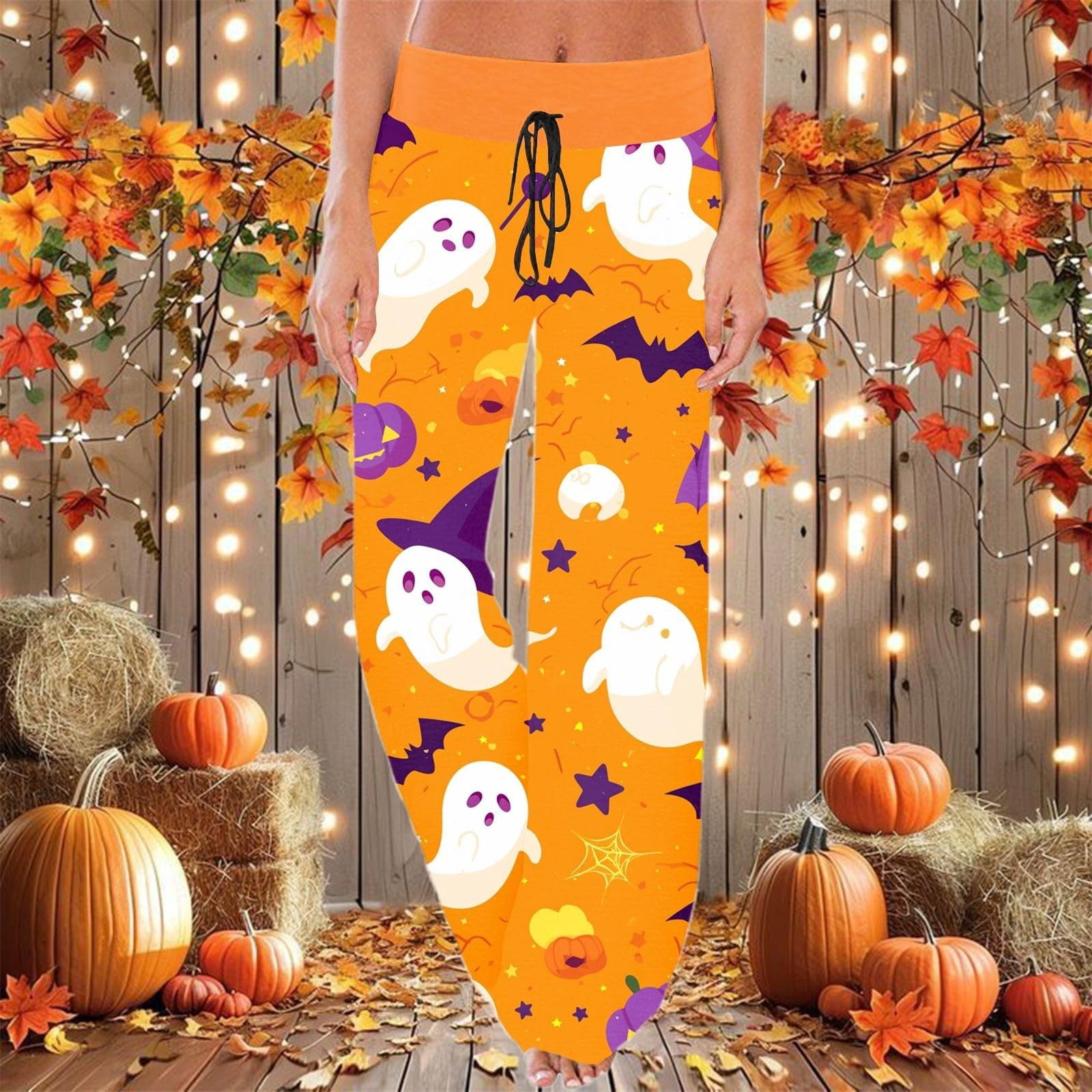 Halloween Pumpkin Pattern Print Women's Shorts