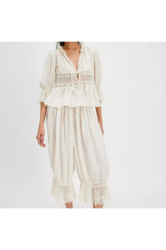 Women's Lace Home Clothes, Sweatpants Women, Stretchy Work Pants for Women, Lounge Pants Women