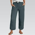 thumbnail image 1 of BILIKEYU Women's Lightweight Linen Summer Pants, womens pants, women's clothing, cargo pants women baggy, 1 of 5