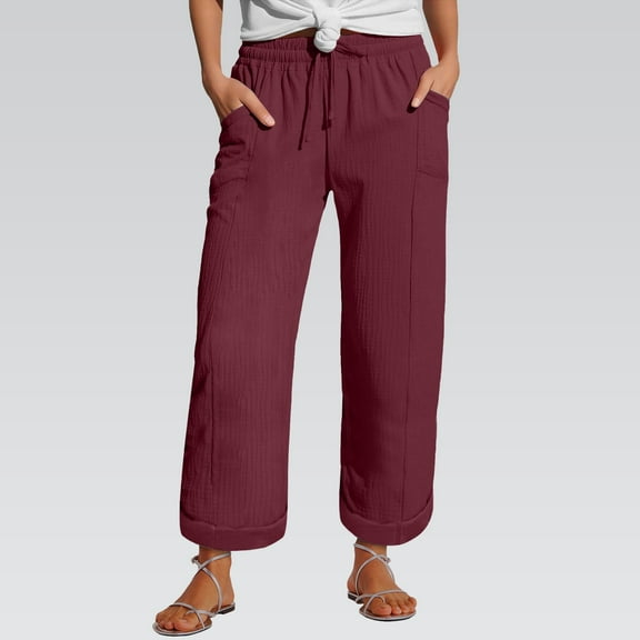 BILIKEYU Women's Lightweight Linen Summer Pants, womens pants, women's clothing, cargo pants women baggy
