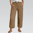 thumbnail image 1 of BILIKEYU Women's Lightweight Linen Summer Pants, womens pants, women's clothing, cargo pants women baggy, 1 of 5