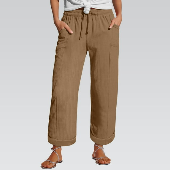 BILIKEYU Women's Lightweight Linen Summer Pants, womens pants, women's clothing, cargo pants women baggy