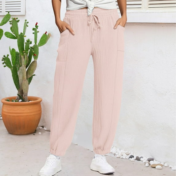 BILIKEYU Women's Linen Wide Leg Casual Loose High Waist Pants, cargo pants women baggy, womens pants, women's clothing